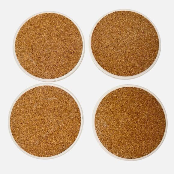 Counter Art Coasters Set 4 Chickadee Birds Pine Tree Absorbent Stone Cork Back - Picture 6 of 8